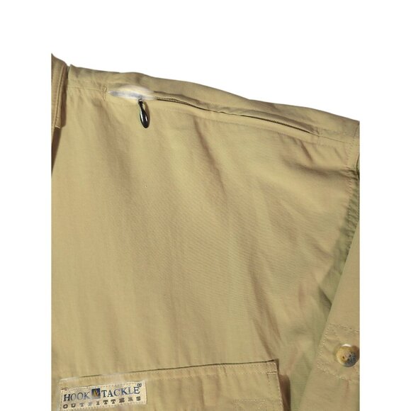 Hook & Tackle Men's Air X Long Sleeve Fishing Shirt Khaki L - Picture 8 of 10